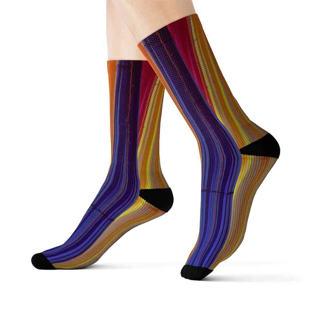 Colorful Striped Print Novelty Socks