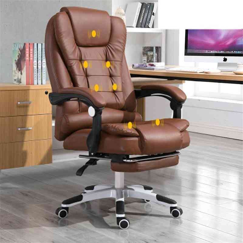 Computer Desk Boss Office Chair With Footrest Armrest Reclining Pu Leather Lift