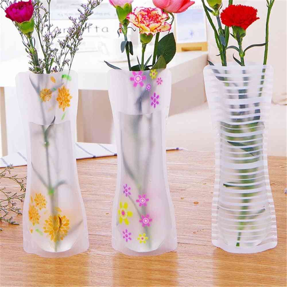 Műanyag pvc váza hordozható környezetbarát virág aranyos összecsukható váza
