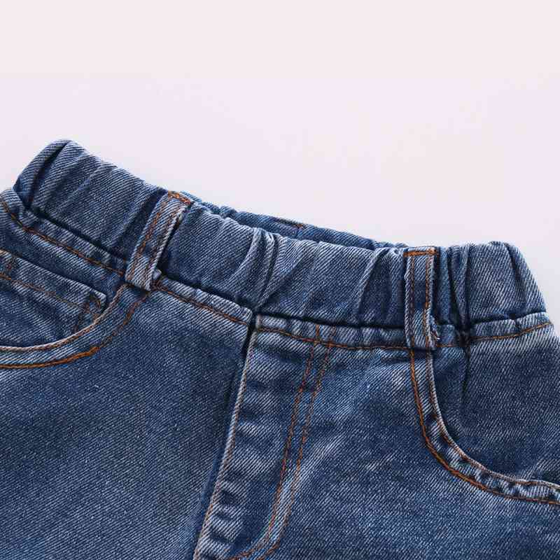 Fashion- Denim Long Hole Pants, Cowboy Trousers For