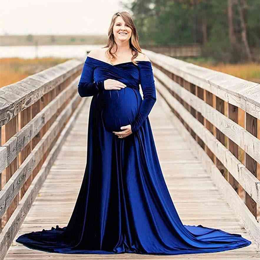 Ciąża długa ciąża, rekwizyty fotograficzne, sukienka maxi