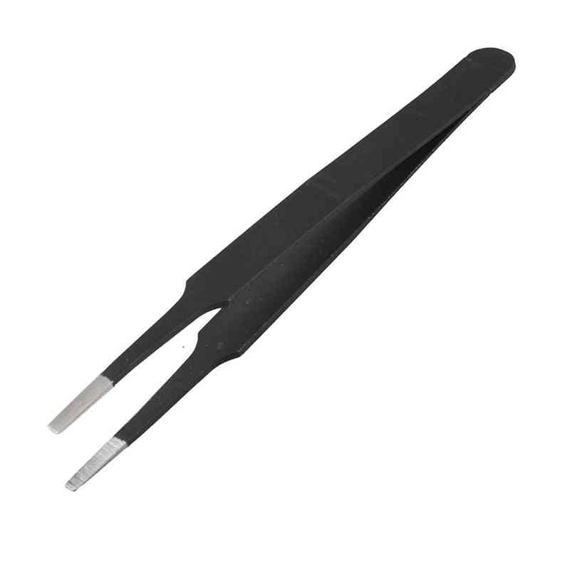Anti-static Flat Square Tip Stainless Steel Straight Tweezers