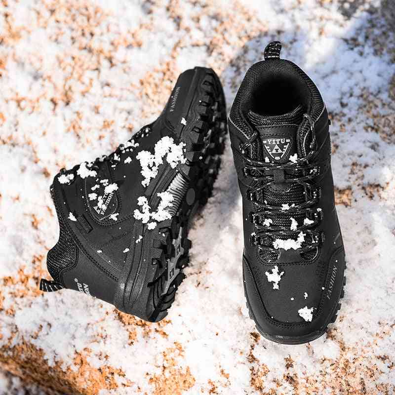 Winter Warm, Leather Waterproof Hiking, Snow Boots's