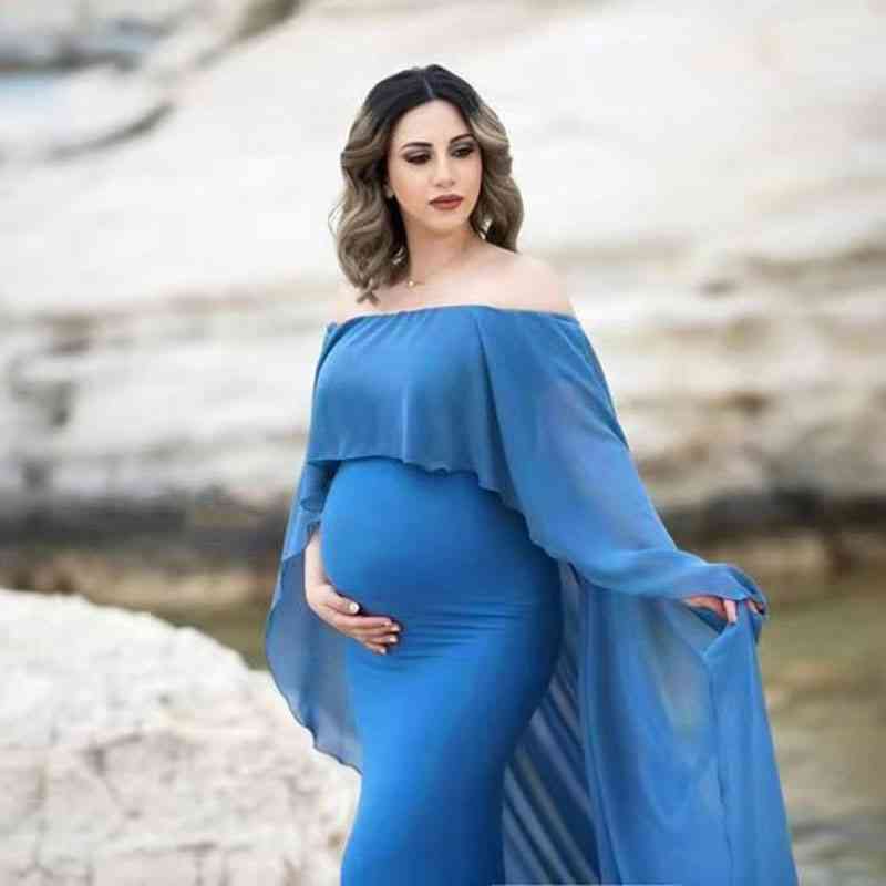 Maternity Photography Props Elegant Maxi Gown Dress