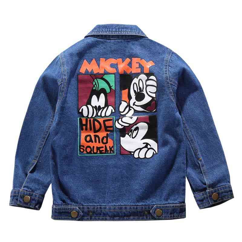 Children Mickey Denim Jackets Coat Kids Printing Outerwear