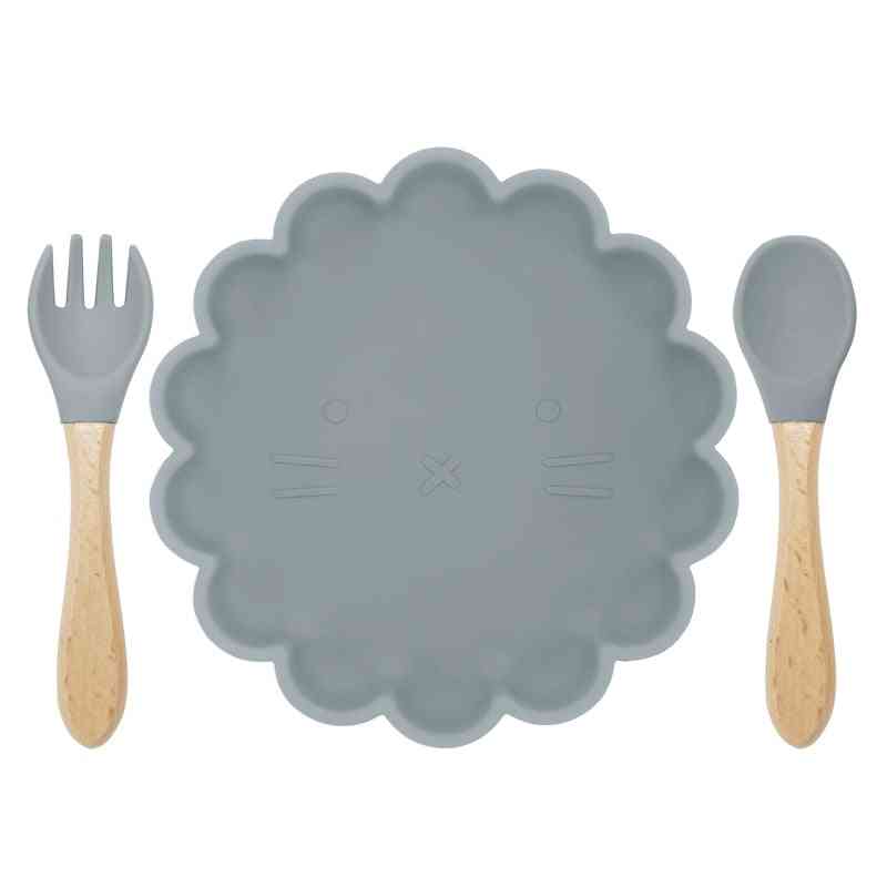 Baby Feeding, Silicone Plate Spoon Set Tableware