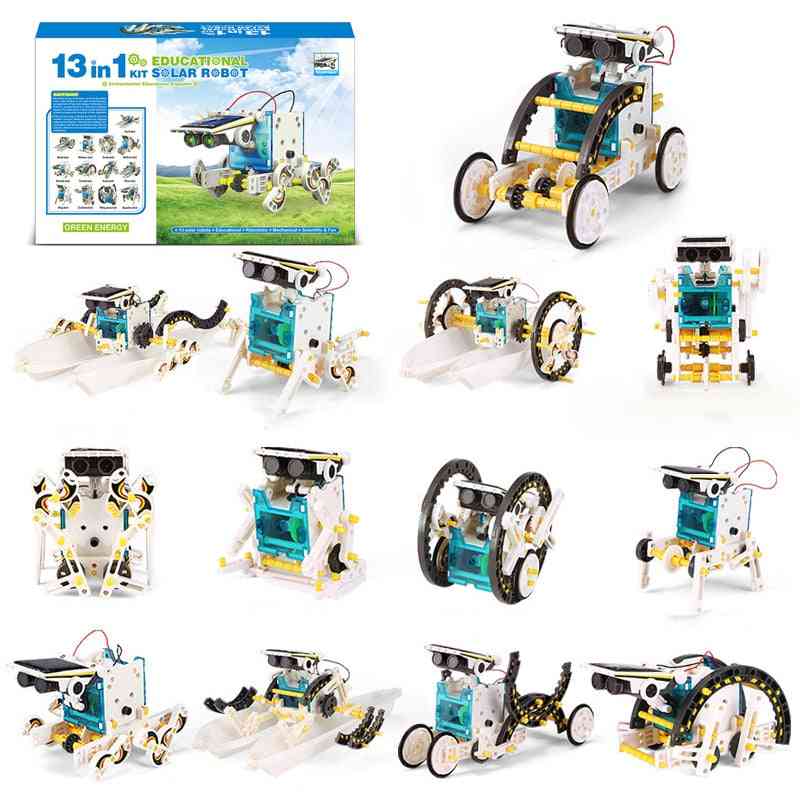 13-in-1 Educational Solar Robot Kit- Car, Boat, Animal , Science Intelligent Blocks Kids Toy