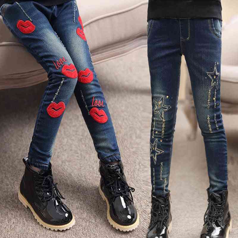 Roztomilé star jeans jarné džínsové nohavice