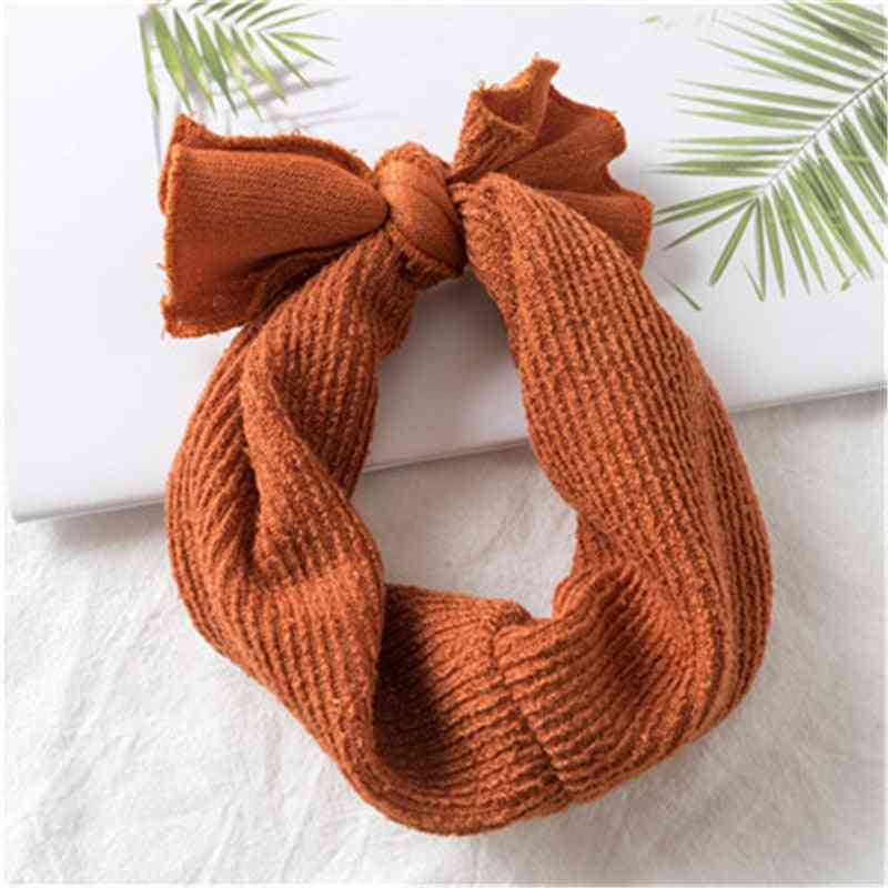 Winter Warm- Ear Warmer Head Wrap, Crochet Headband, Knitted Bow Hair Band
