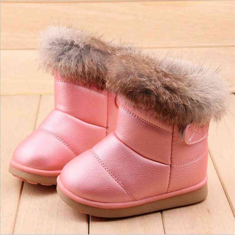 Winter Warm- Pu Leather, Flat Snow Boots For Baby