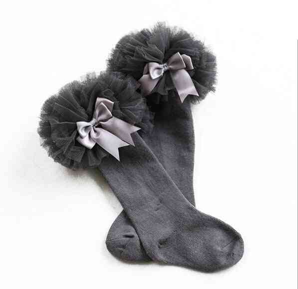 Children Infant Cotton Sweet Gauze Lace Bow Princess Socks