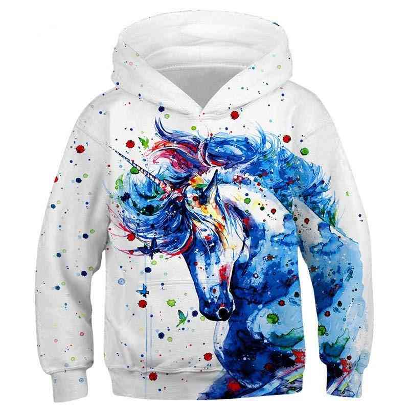 3d Unicorn Hoodies Sweatshirt, & Horse Animal Printed Coat