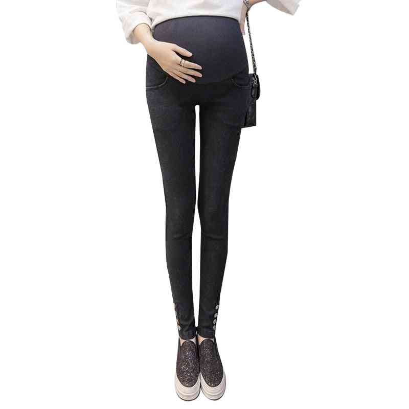 Těhotenské džínové kalhoty s elastickým pasem