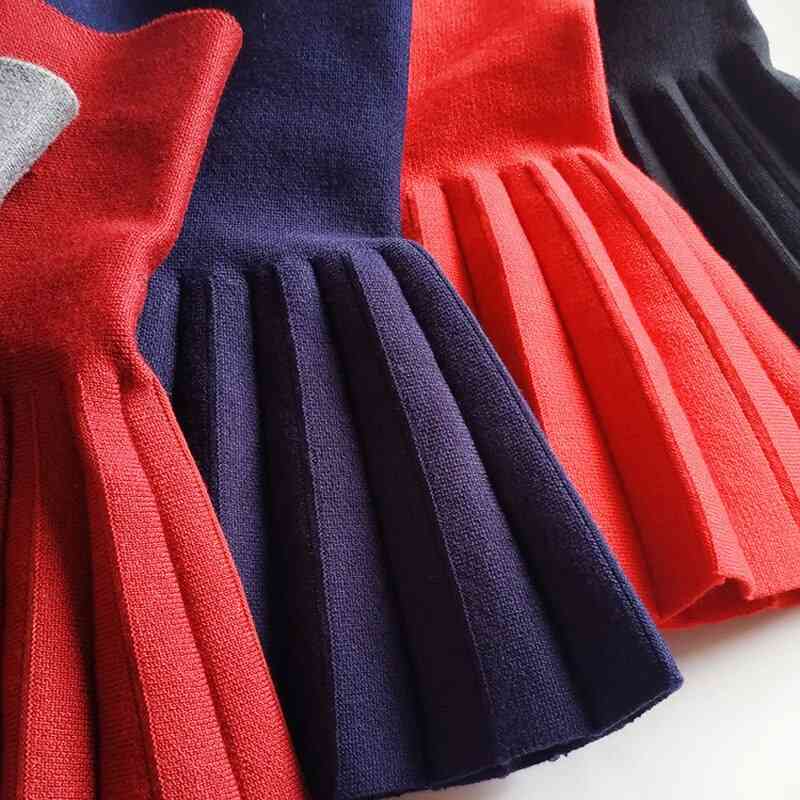 Pleated Wool Blend Knit Philabeg Tutu Skirts For