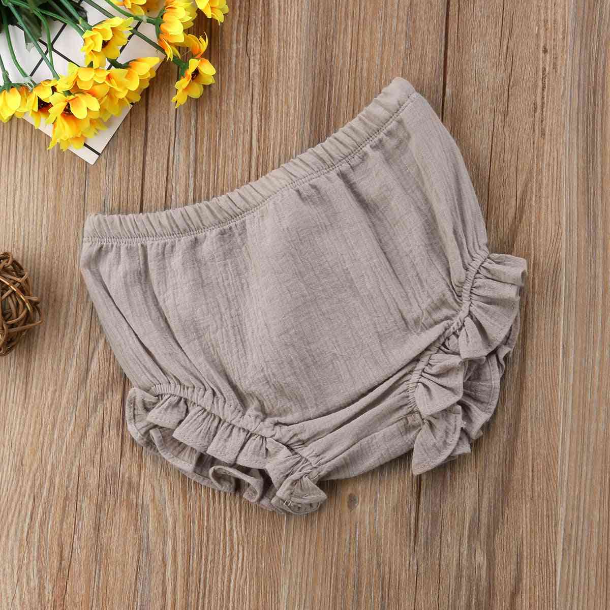 Toddler Infant Baby Kids Ruffles Shorts Bottoms Solid Pp Bloomers Cotton Nappy Diaper Covers
