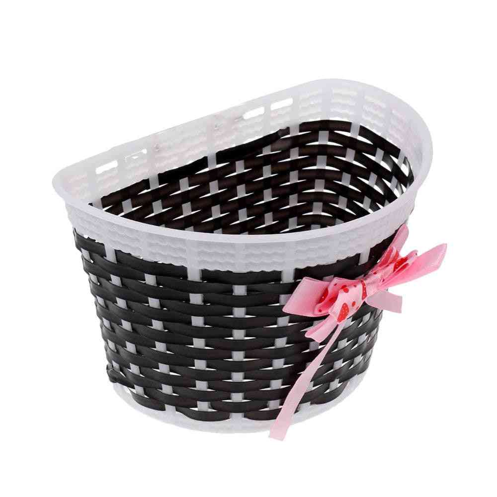 Bicycle Storage- Handle Bar Carrier Basket, Front Bag Rear Hanging, Panniers Bowknot