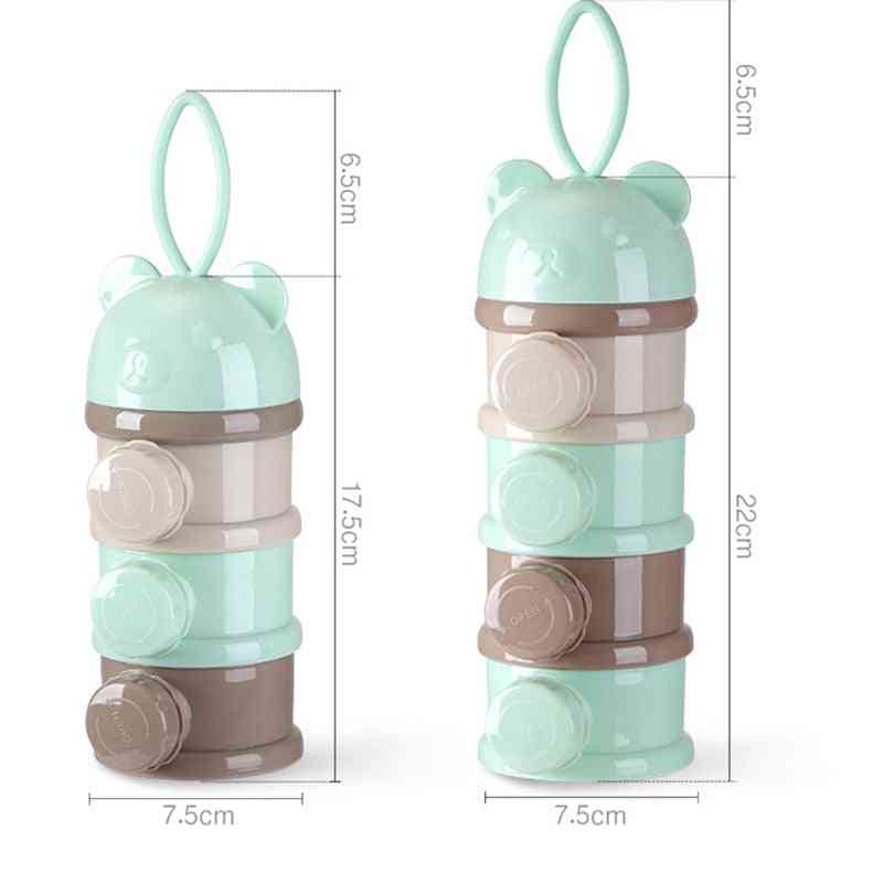 Bear Style Portable Baby Food Storage Box Essential, Cereal, Cartoon Infant Milk Powder, Toddle Snacks Container