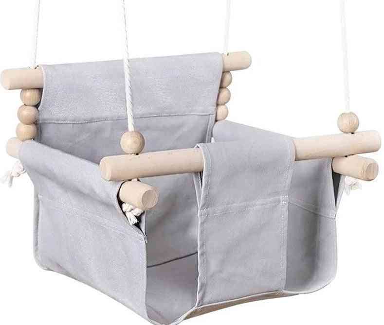 Chaise de balançoire en toile pour bébé suspendue en bois