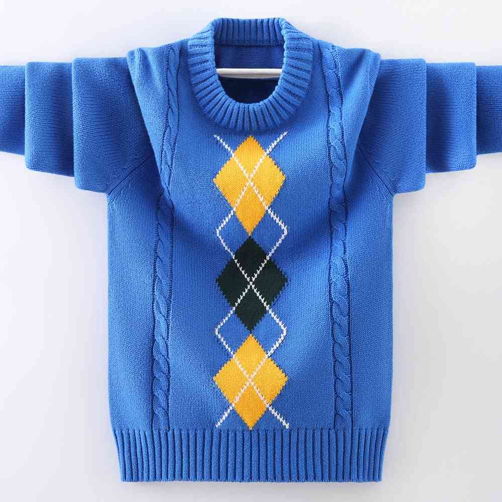 Pletenie chlapčenských svetrov, zimné oblečenie nový teplý sveter s výstrihom