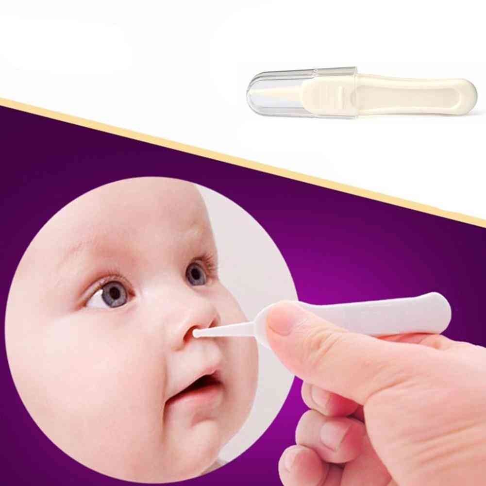 Baby Care Ear Nose Navel Cleaning Tweezers - Safety Forceps Plastic Cleaner Clip