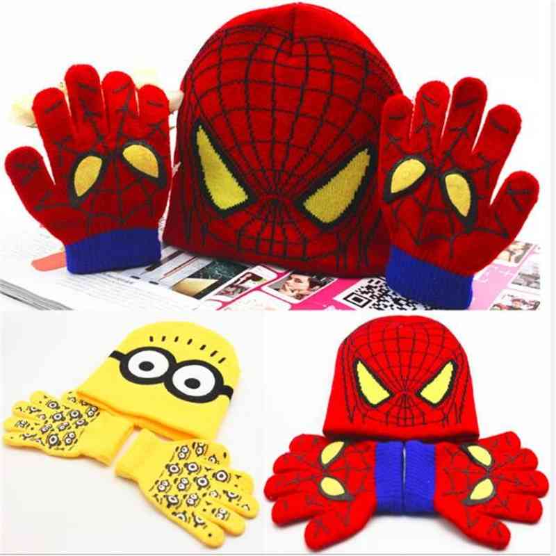 Ensembles de gants bonnet tricoté pour enfants