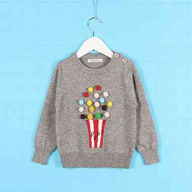 Autumn Winter- Knitwear Popcorn, Pullover Sweaters For Girl
