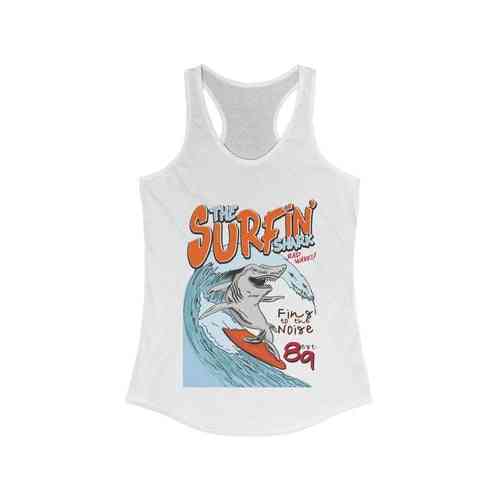 The Surfin Shark Print, Women Racerback Tank Top