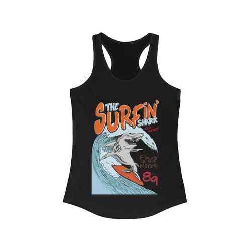 The Surfin Shark Print, Women Racerback Tank Top