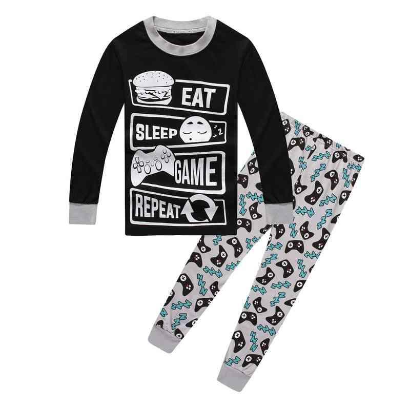 Boys Eat Game Sleep Controller Print Long Pajamas