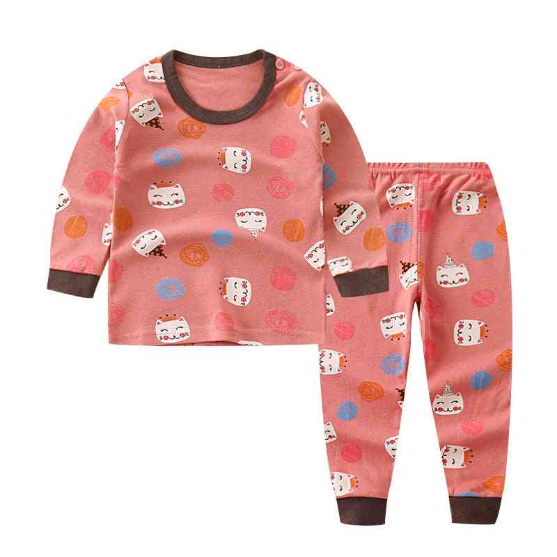 Newborn Kids Pajama Sets, Cartoon Casual Long Sleeve T-shirt Tops