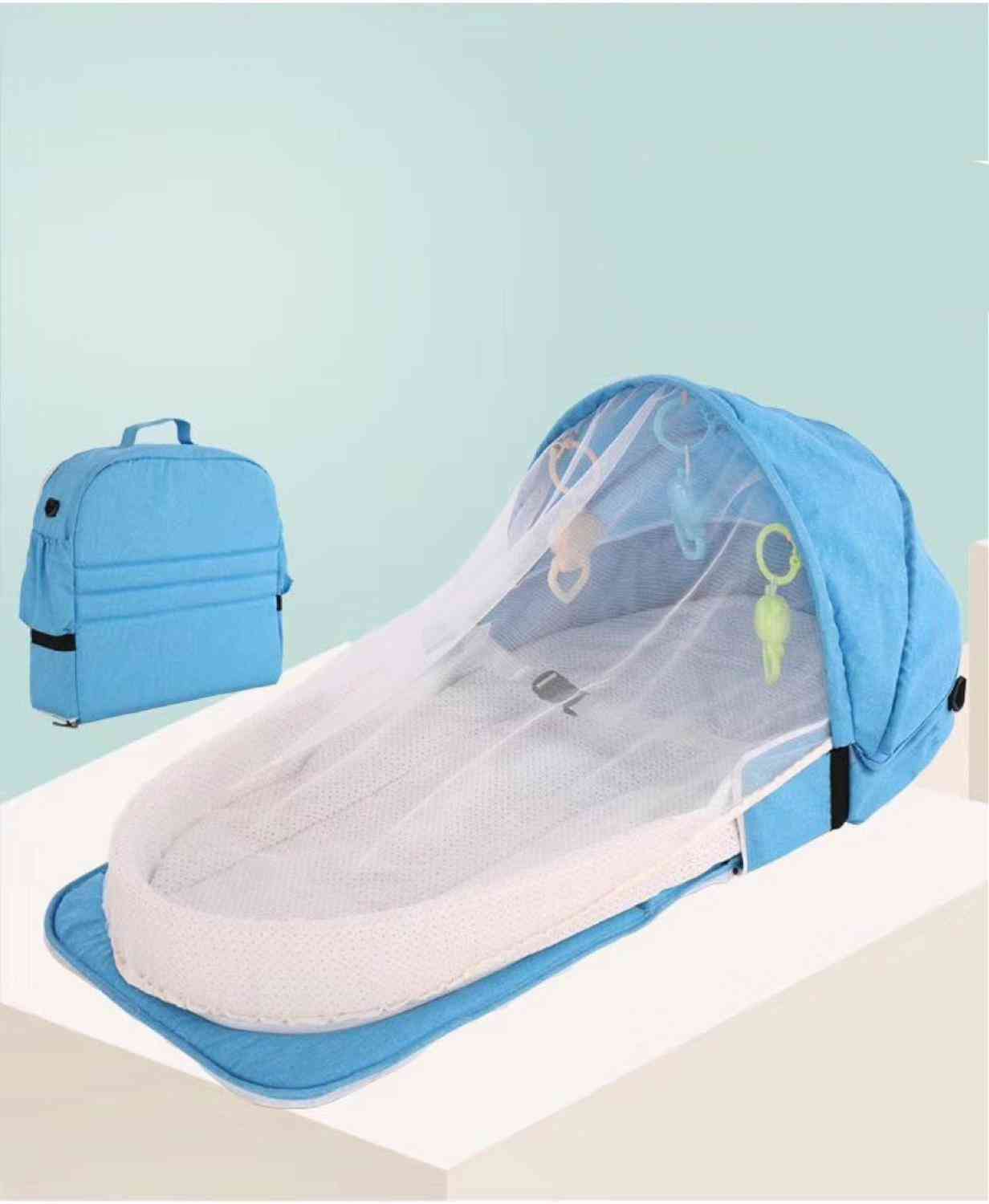 Otroška postelja potovalna prenosna mobilna otroška posteljica