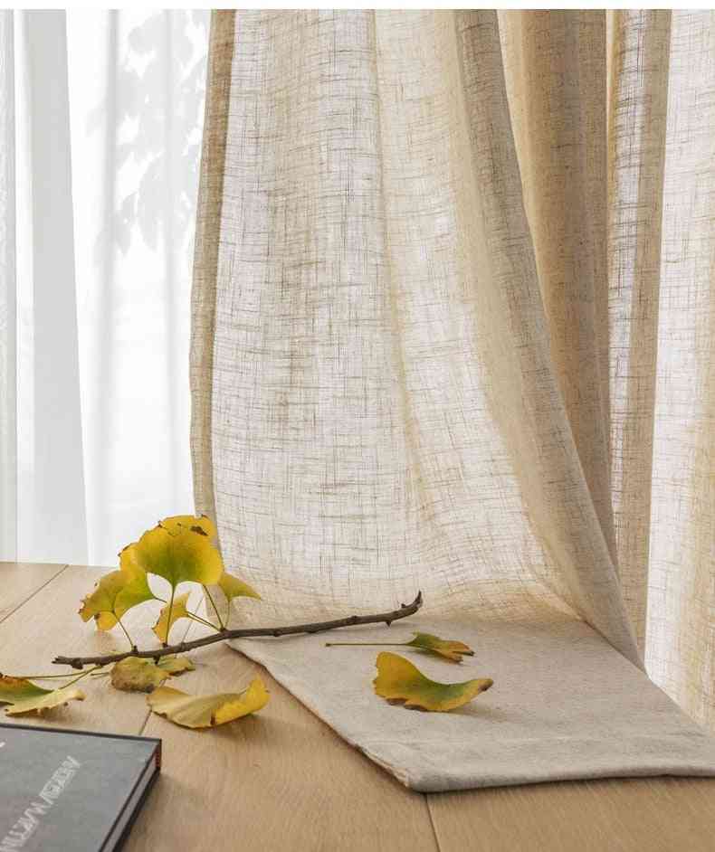 Modern Linen Semi-shading Ramie Curtain ( Set 1)