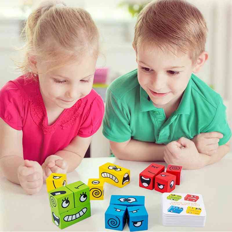 Montessori Expression Building Face Changing Logical Thinking Puzzles
