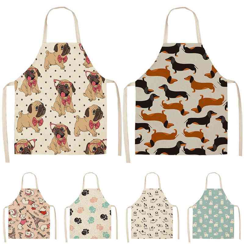 Kitchen Apron, Cotton Linen Bib 53*65cm For Cooking Baking Cleaning Tool