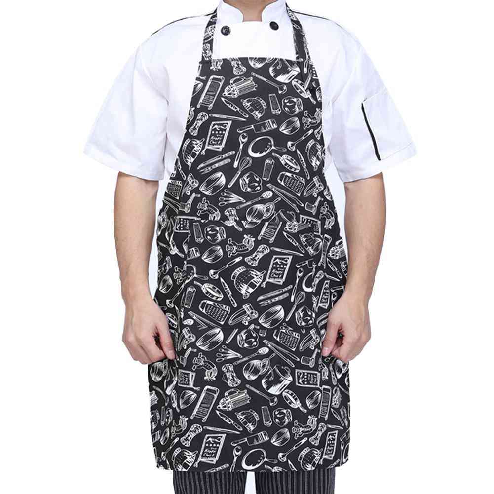 Adjustable Half-length Adult Apron Striped For Hotel/restaurant Chef Waiter / Kitchen Cook With 2 Pockets
