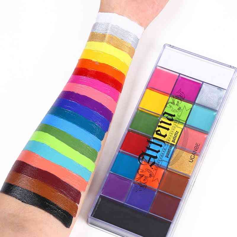 20 Colors Safe Cosmetic Flash Tattoo Painting Art - Halloween Party Makeup, Face Body Painting Oil