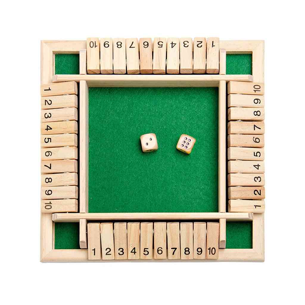 Shut The Box Dice Board Game Four Sided 4 Players Digital Puzzle Fun Game