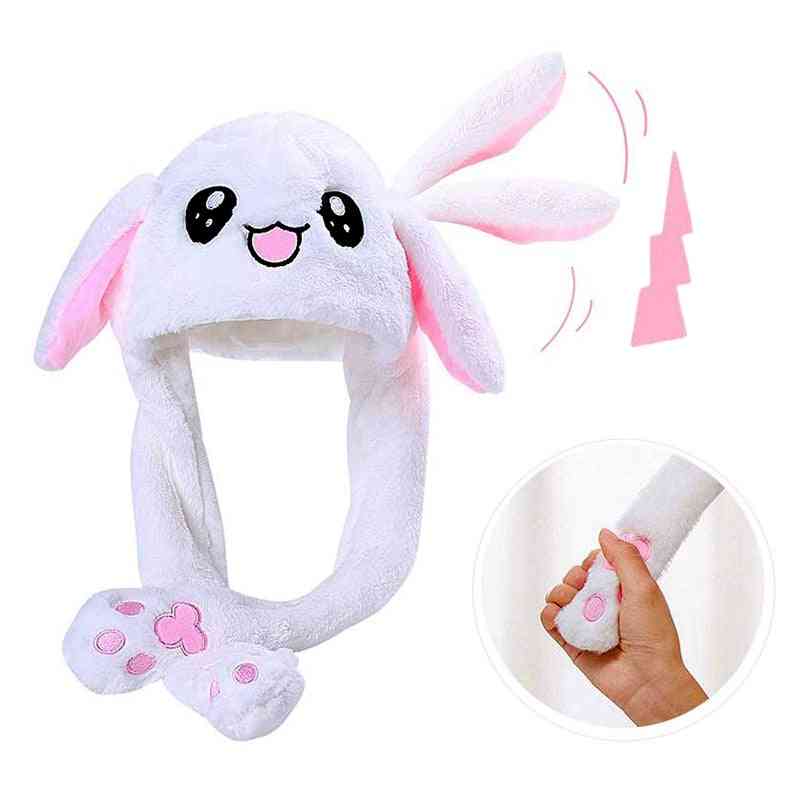 Winter- Plush Cartoon Rabbit, Beanie Moving Bunny, Earflaps Hat Toy
