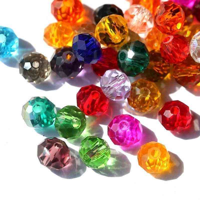 Colorful Spacer- Glass Round, Crystal Beads For Bracelet