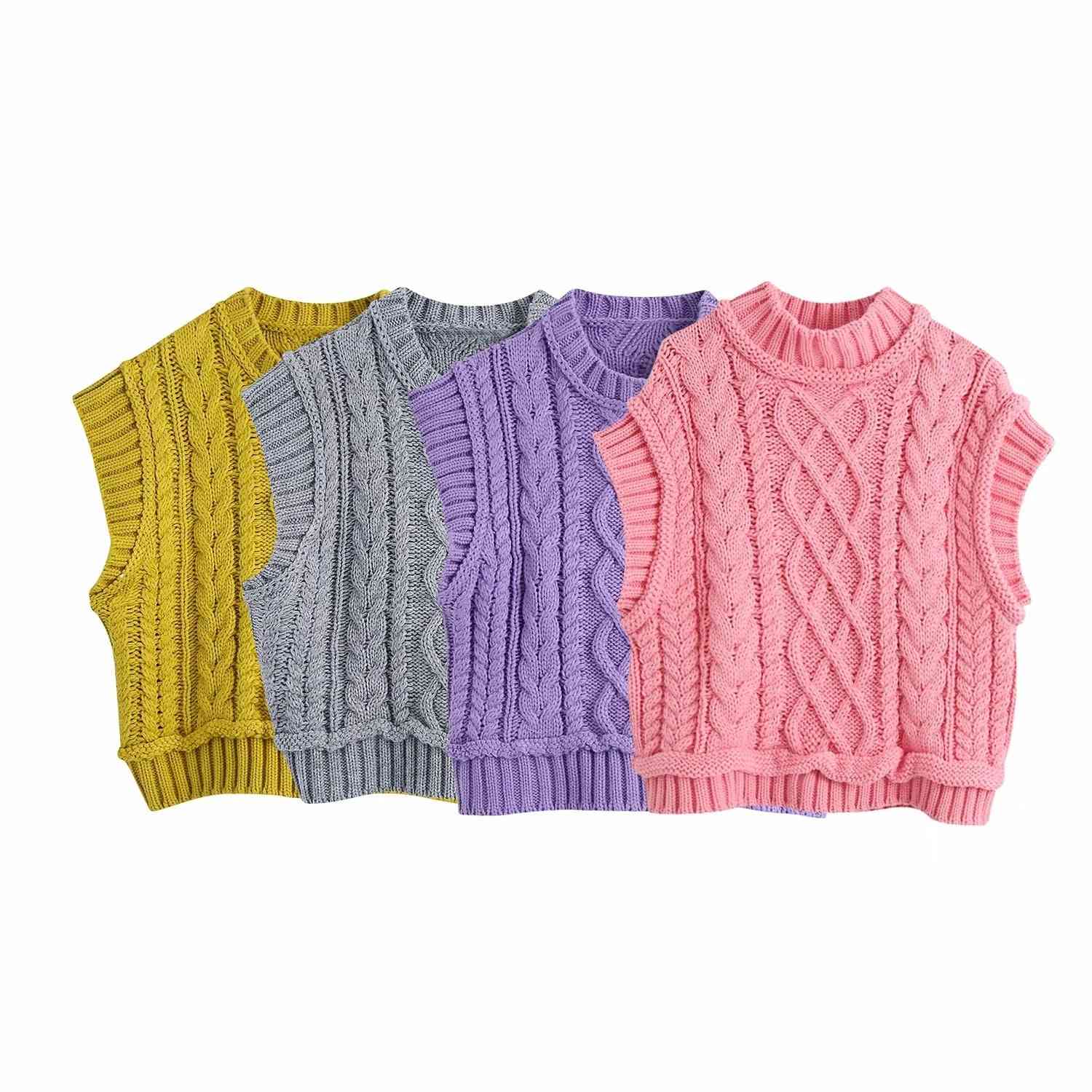 Pretty Sweater Vest, Women Cable Knit Sleeveless Knits Jumper
