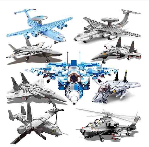 Militär byggsten - flygplan och beväpnade helikoptrar, stridsflygplan