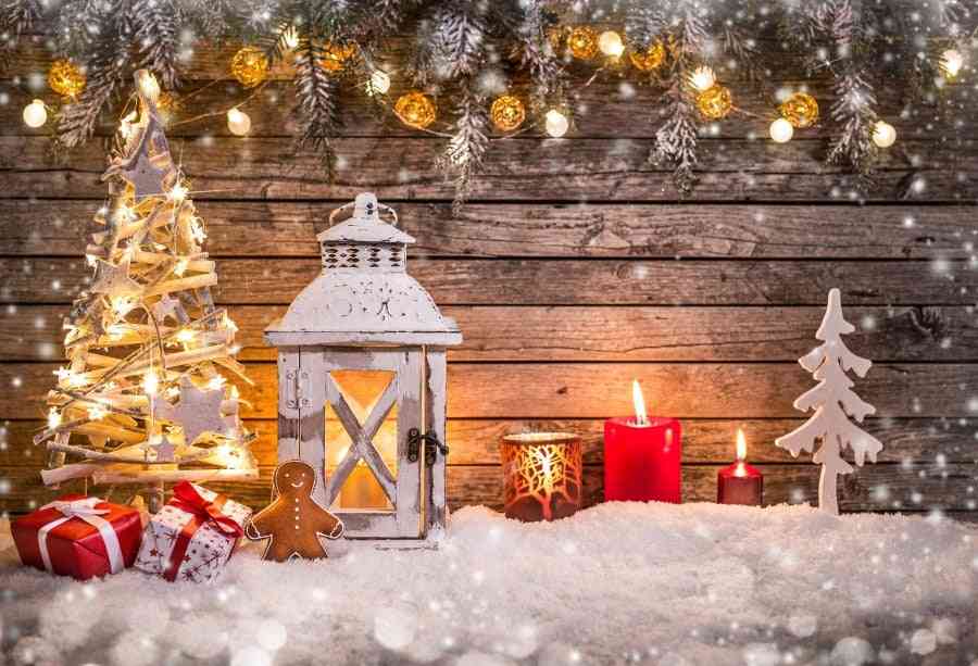 Winter Christmas Tree Festivals Backdrop Portrait For Photography