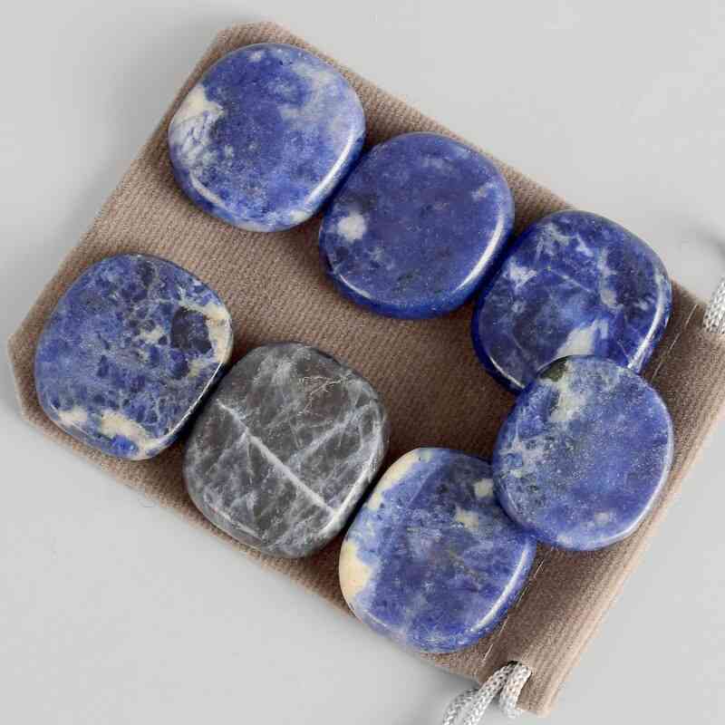 Natural Sodalite Crystal Reiki Healing Chakra Palm Worry Stone