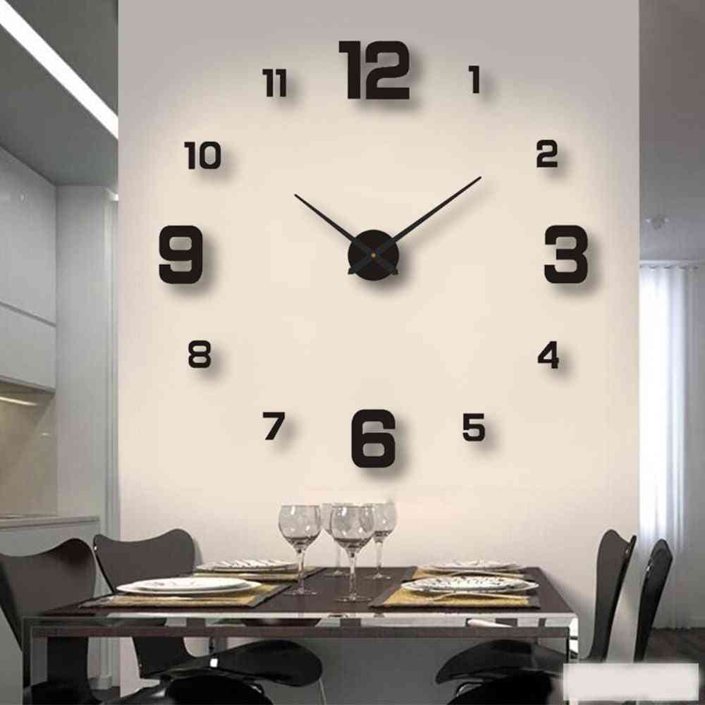 Large Wall Clock, Diy Quartz Clocks, Watches Acrylic Mirror Sticker