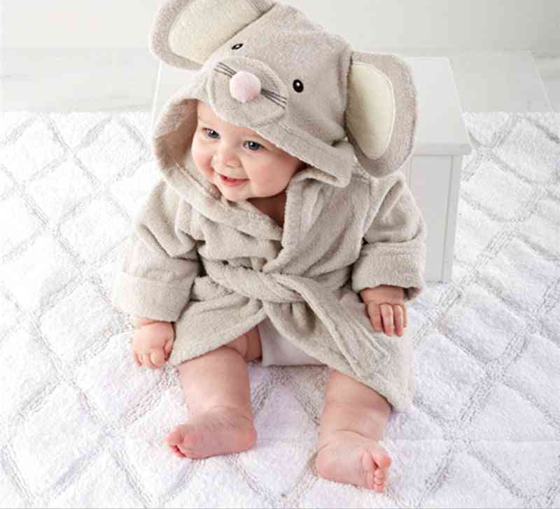 Baby,, Winter Warm Cute Animal Fannel Plush Hooded, Bathrobe Clothes, Outfits, Infant Toddlers Jumpsuit Costume