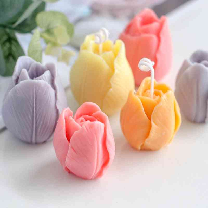 3d Tulip Candle Mold For Handmade Diy Flower Soap Silicone Chocolate Cake