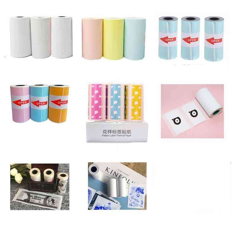 Label Paper Sticker Paper Photo 3 Rolls Thermal Paper