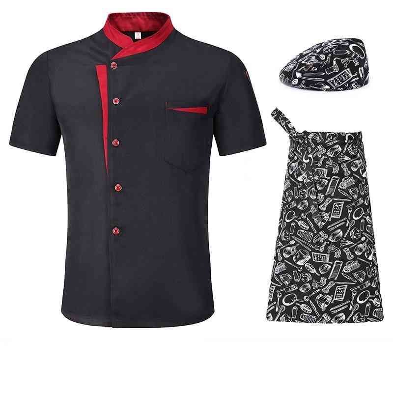 Men & Women Short Sleeve Breathable Chef Jackets, Summer Work Uniform