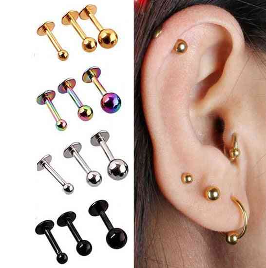 Stainless Steel Rings Stud Cartilage Ear Piercing Body Jewelry