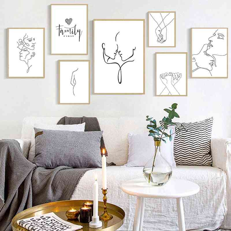 Modern Abstract Picture- Nordic Canvas Painting, Wall Art Figure Poster Set-9